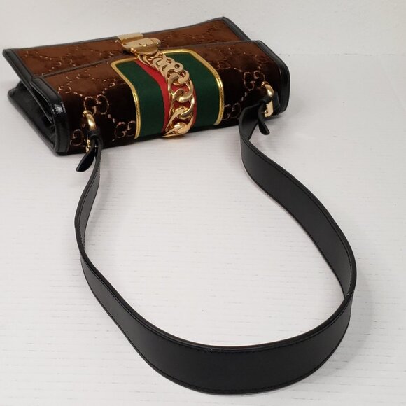 Authentic Gucci Sylvie GG Brown Shoulder Bag Luxury Designer Bag - Picture 6 of 16